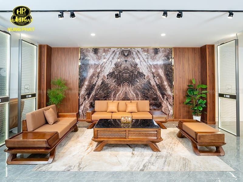 lựa chọn chất liệu gỗ làm sofa