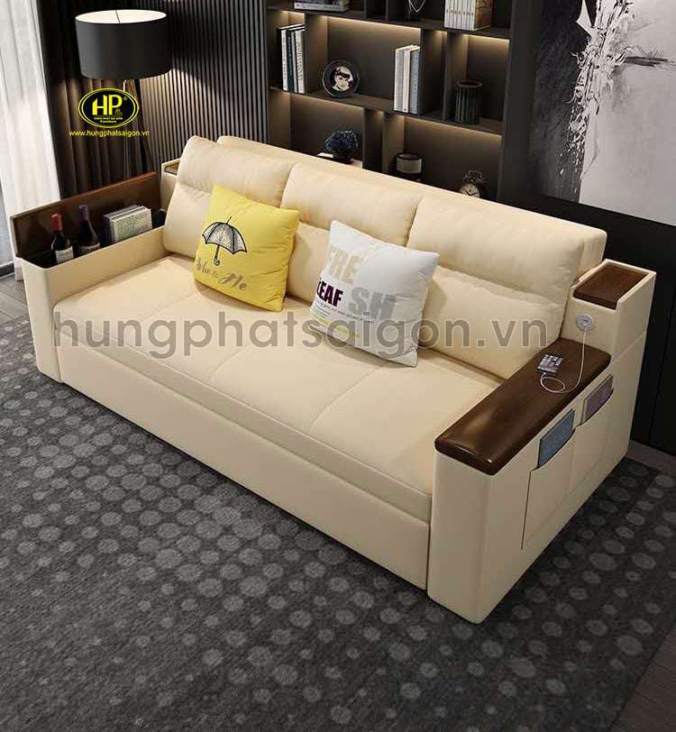 sofa giường đi văng gỗ hiện đại sang trọng