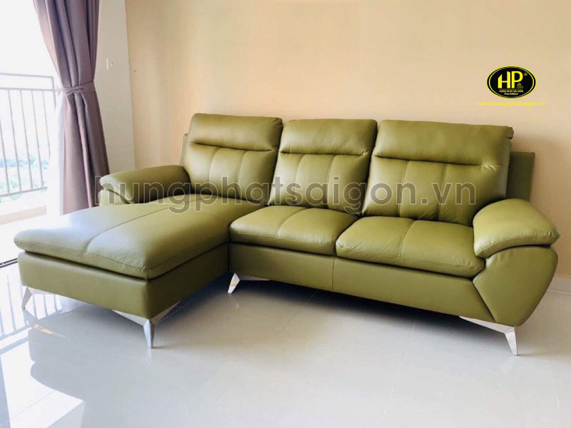 Sofa da chân inox hd-54