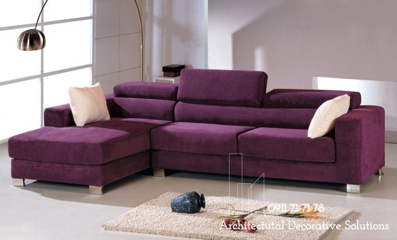 sofa góc màu tím đẹp tươi sáng