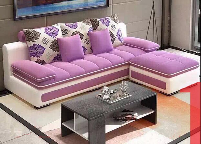 sofa góc màu tím đẹp tươi sáng