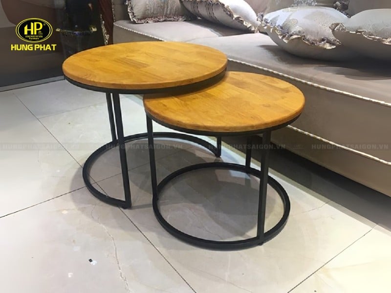 mẫu bàn sofa đôi mặt gỗ bsd-01