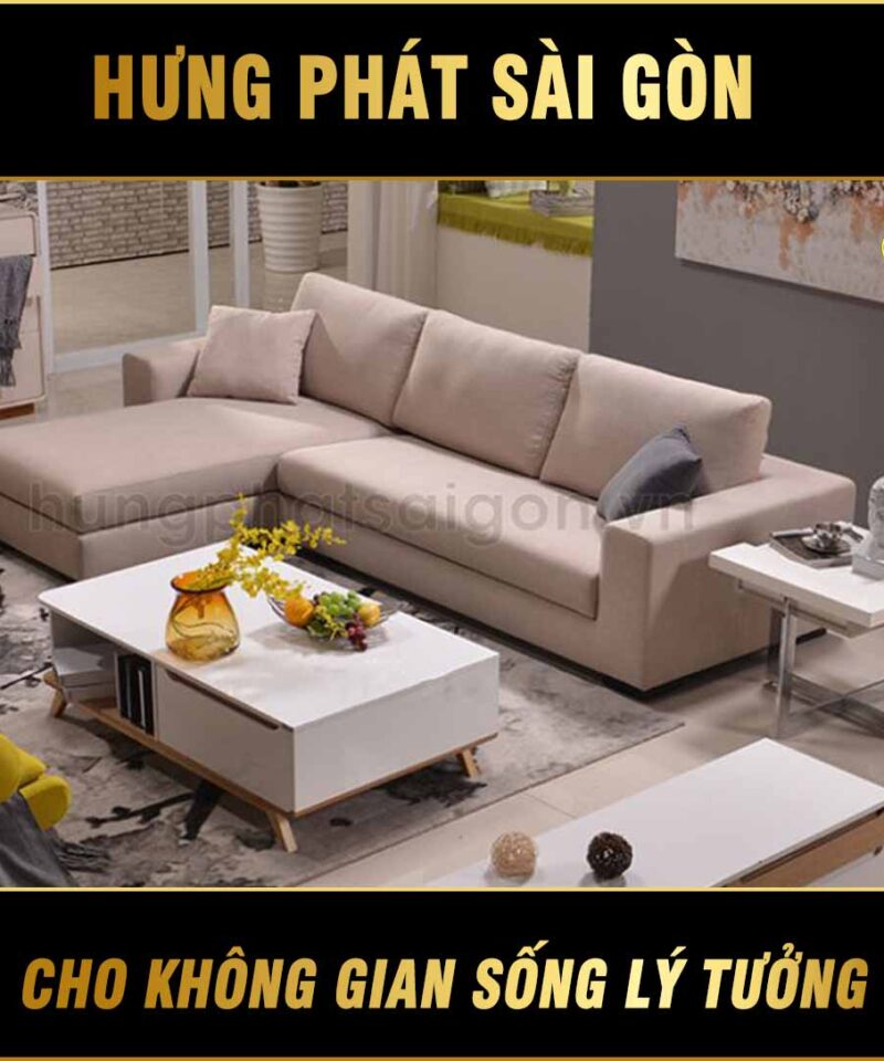 Sofa góc vải phòng khách hiện đại H-256