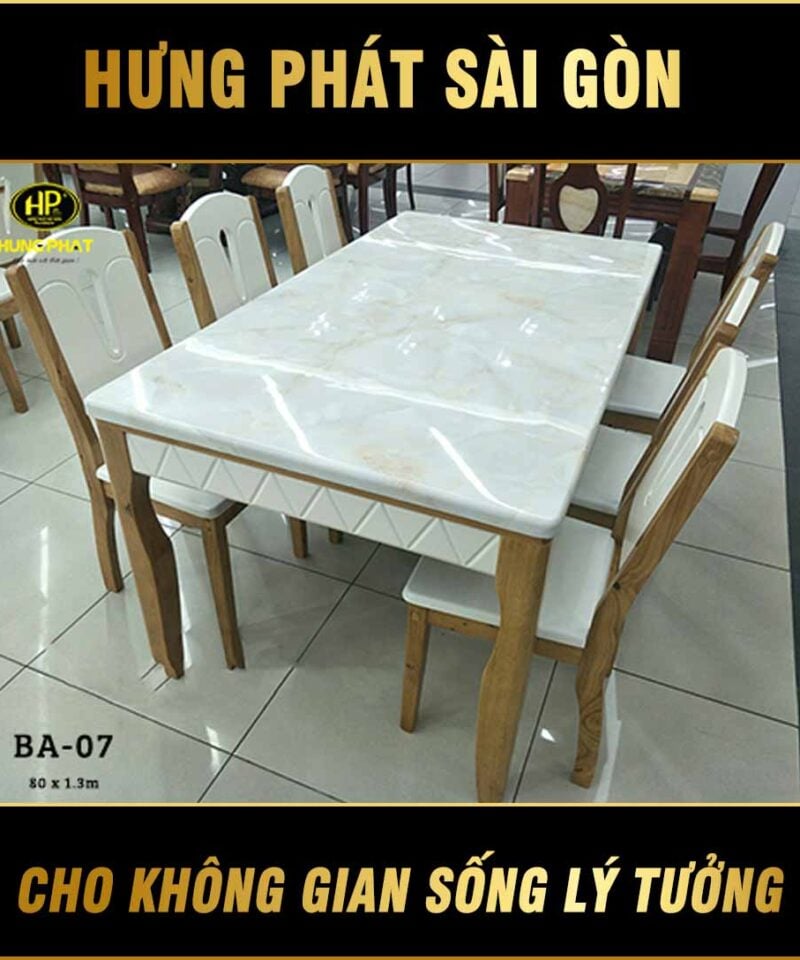 Bàn ăn mặt đá cao cấp ĐP-07