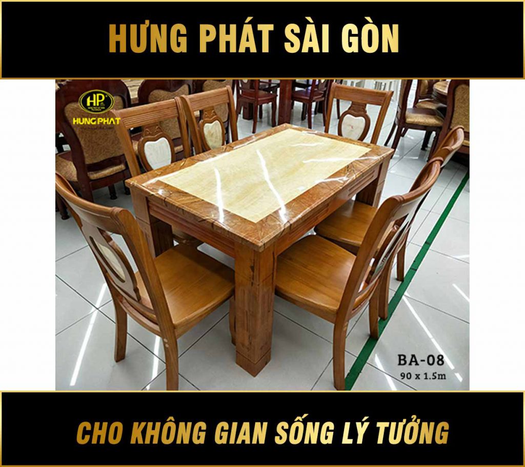 Bàn ăn mặt đá cao cấp ĐP-08