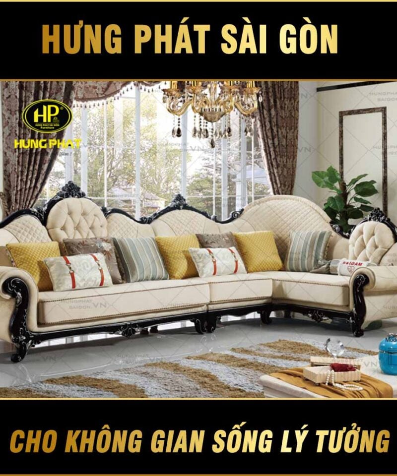 Sofa góc tân cổ điển nhập khẩu mã H-1862