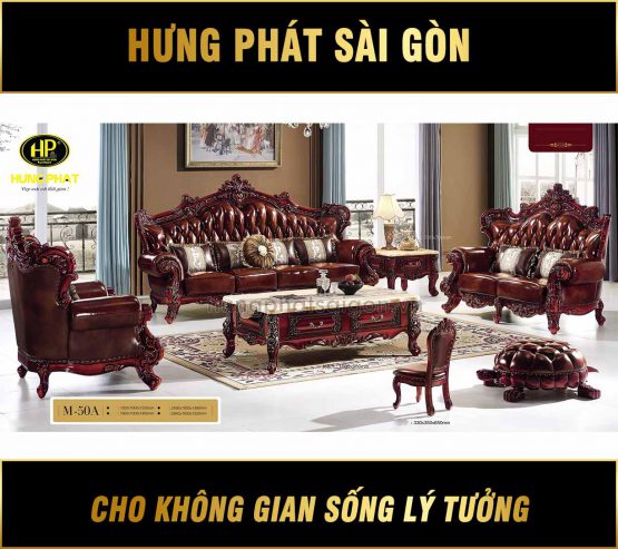 Sofa Tân Cổ Điển Da Bò M-50A