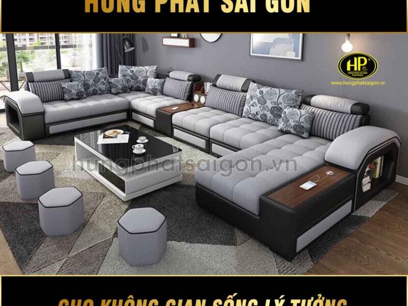 Sofa Da Góc Kích Thước Lớn H-2520B