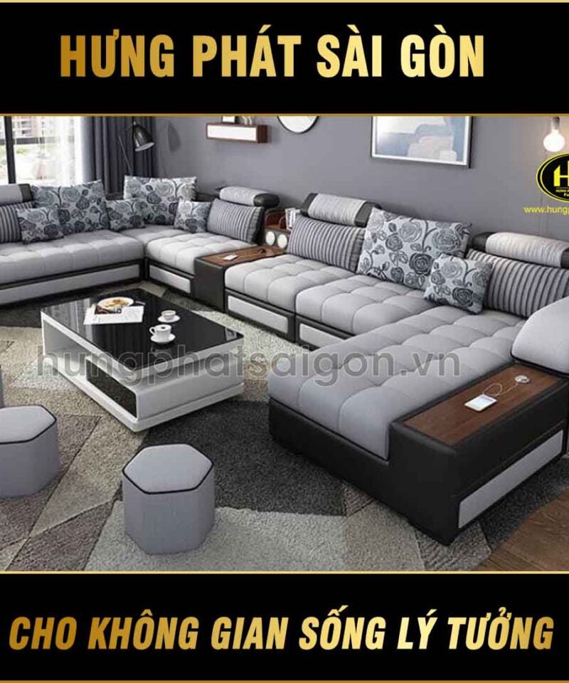 Sofa Da Góc Kích Thước Lớn H-2520B