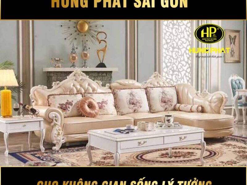 Sofa tân cổ điển da cao cấp H-1800