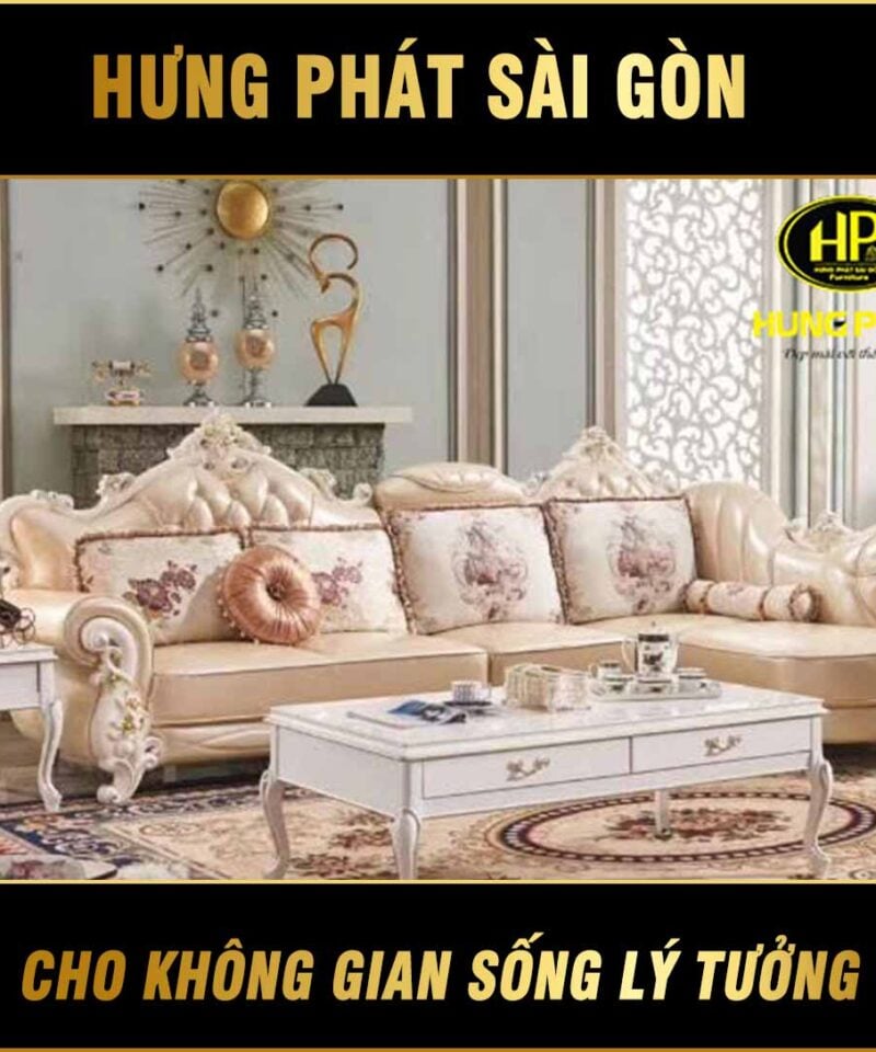 Sofa tân cổ điển da cao cấp H-1800