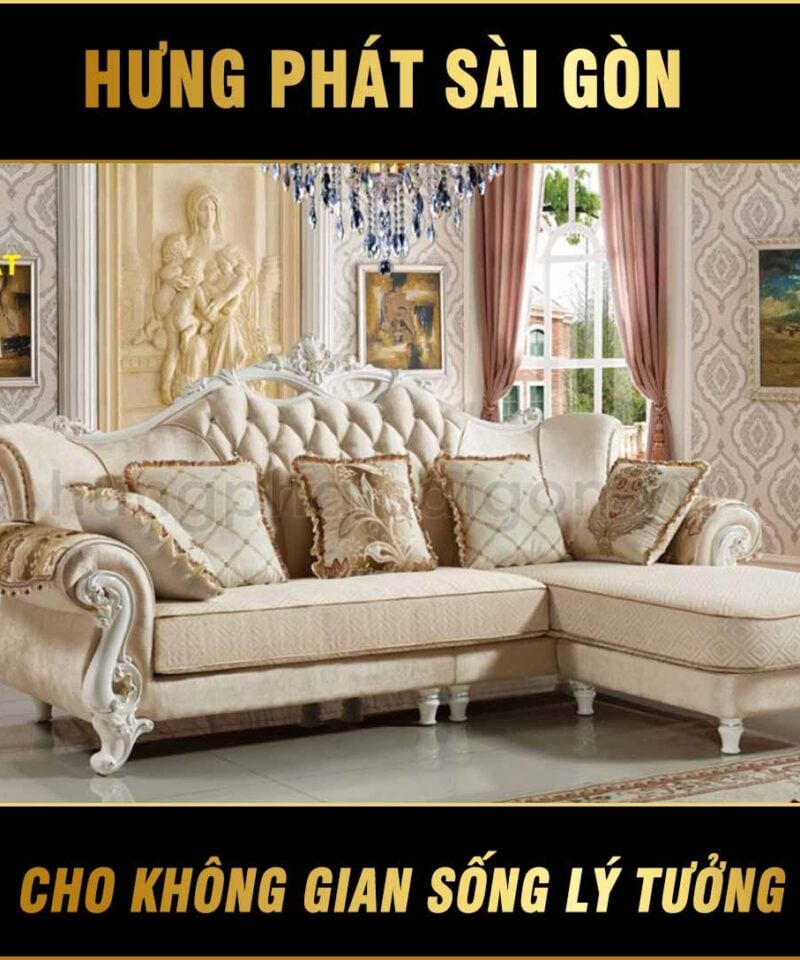 Sofa góc tân cổ điển kích thước nhỏ H-1838