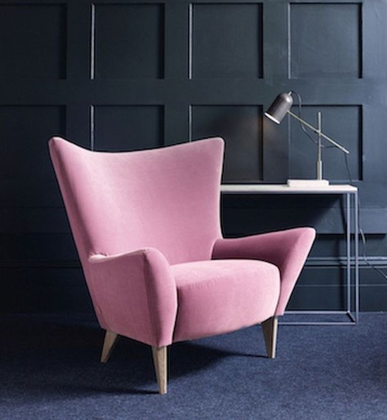 ghế sofa đơn màu hồng dạng cao