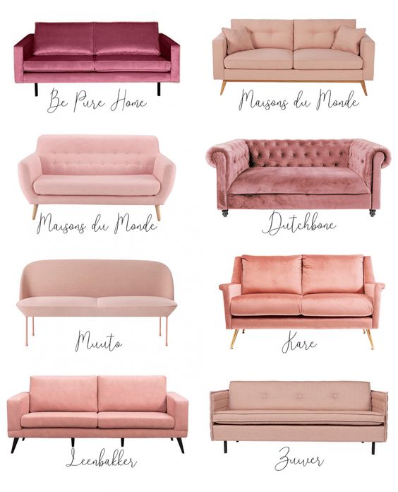 mẫu sofa màu hồng đẹp phù hợp với gia đình