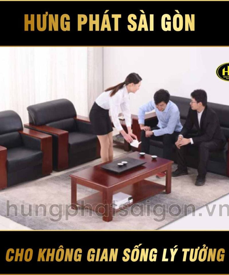 Sofa da văn phòng sang trọng H-23