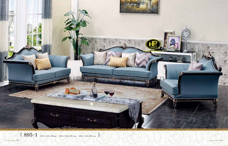 Sofa màu xanh ngọc tân cổ điển 895