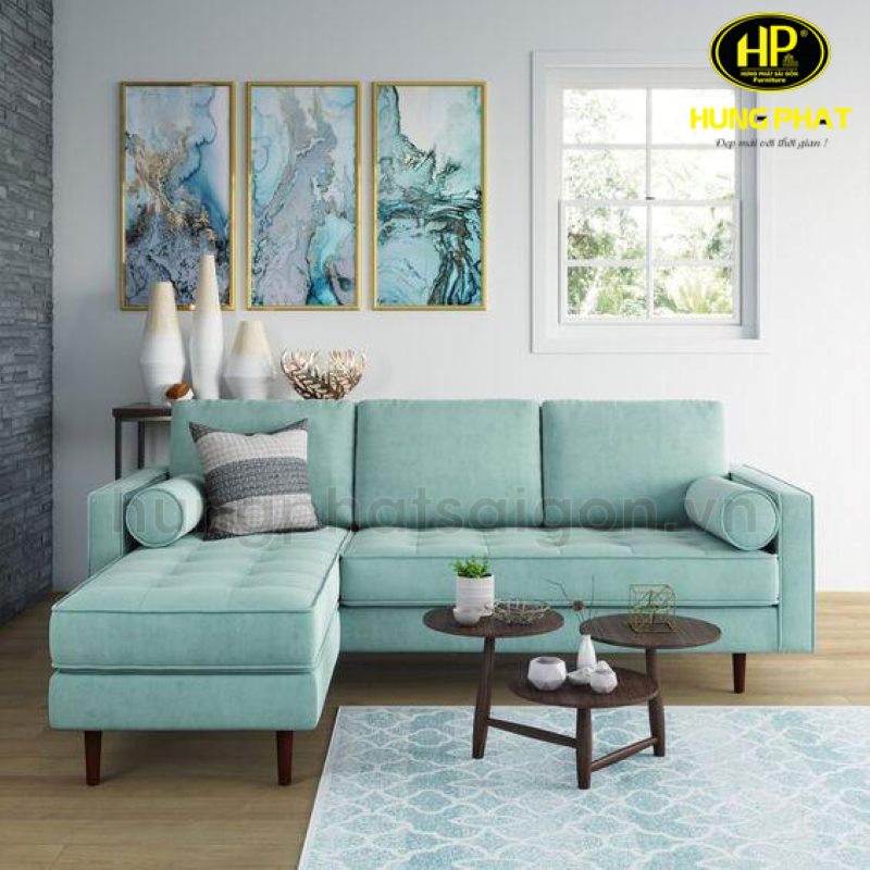 Sofa màu xanh ngọc vải nhung H803