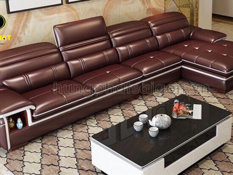 Ghế sofa da thật cao cấp cho phòng khách sang trọng tại tphcm