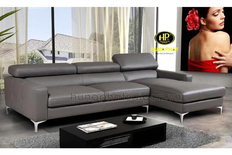 ghế sofa da màu xám cao cấp sang trọng hiện đại tại tphcm