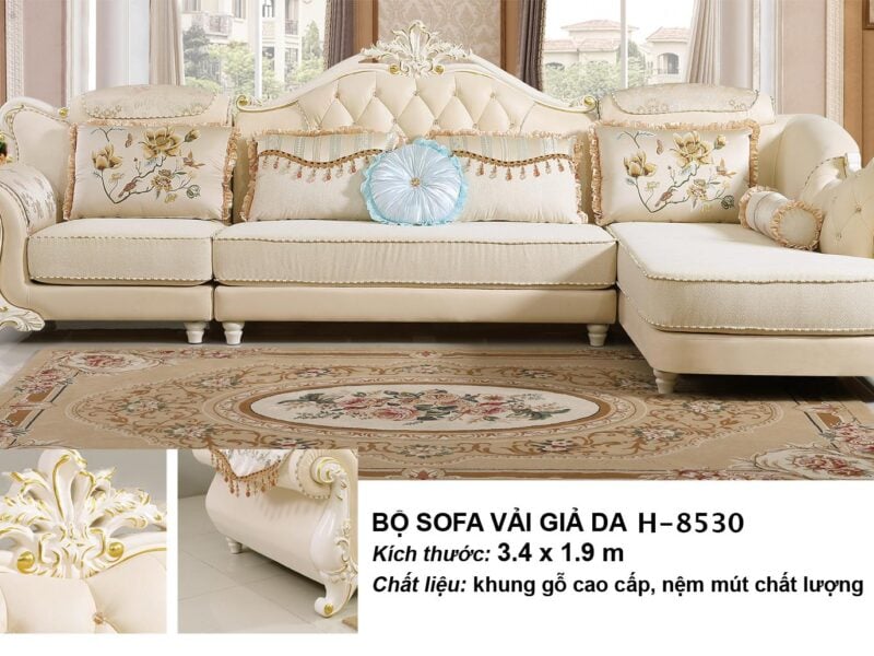 sofa cao cấp vải giả da sang trọng uy tín