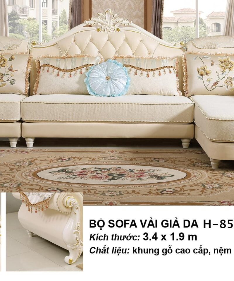 sofa cao cấp vải giả da sang trọng uy tín