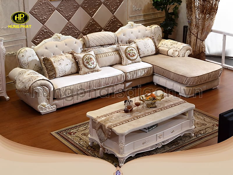 ghế sofa góc tân cổ điển nhập khẩu h-1815