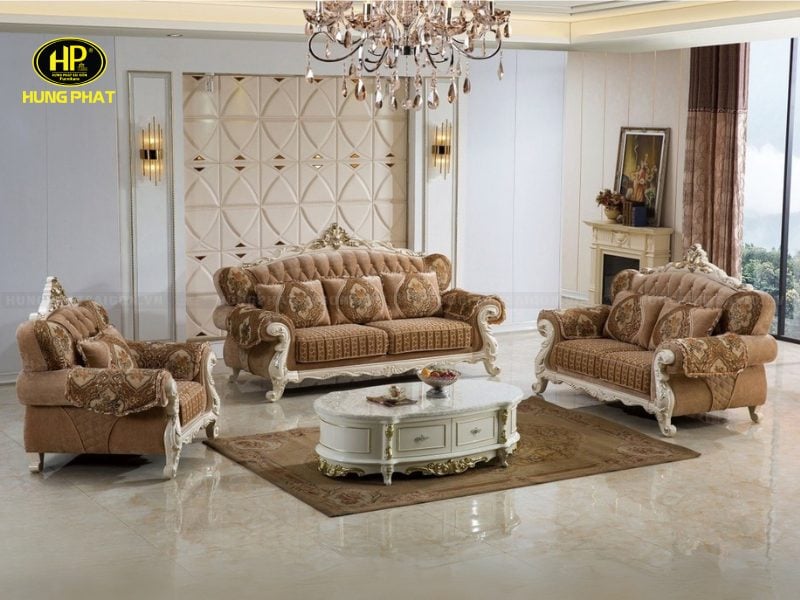 sofa vải nỉ tân cổ điển nhập khẩu tp-688