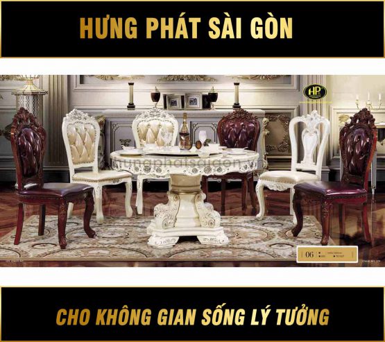 Bàn ăn cổ điển tròn H-06A