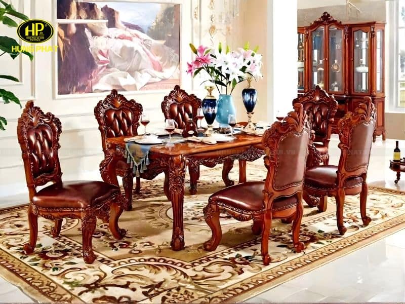 bộ bàn cổ điển mặt đá h-836