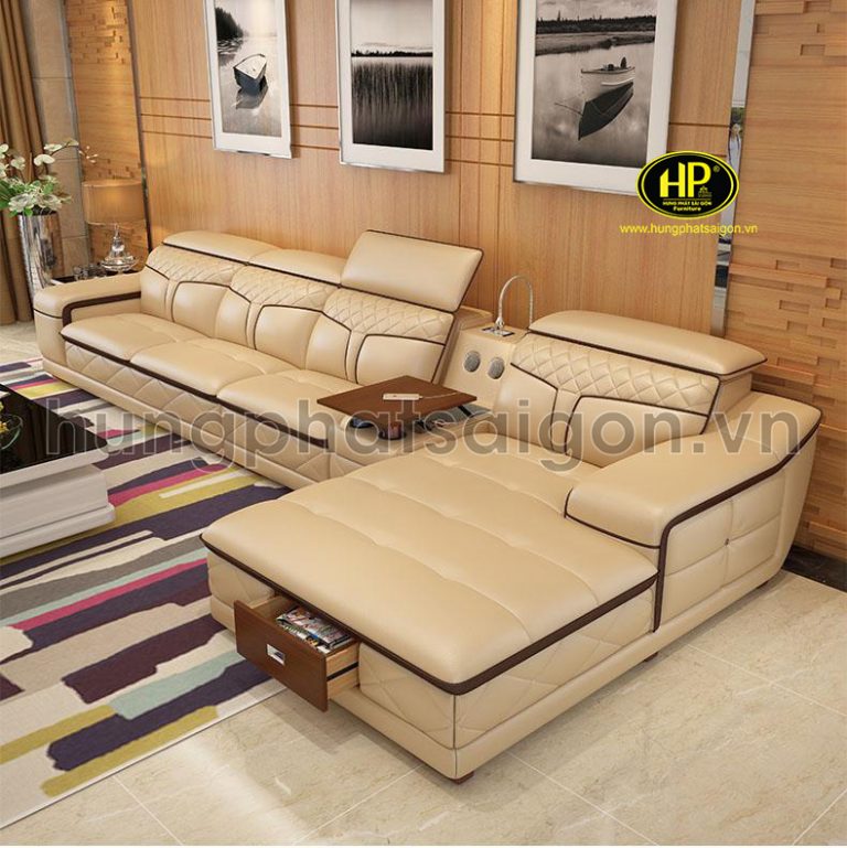 ghế sofa da màu vàng đẹp mẫu mới