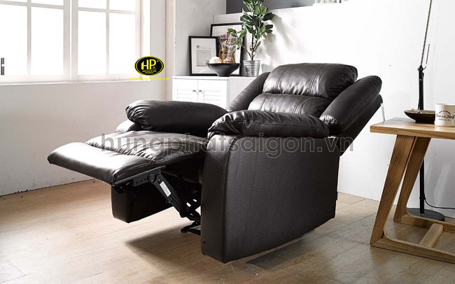 mẫu sofa thư giãn chỉnh điện màu đen cao cấp hiện đại