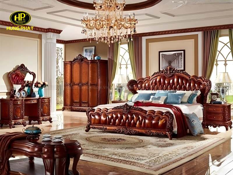giường ngủ tân cổ điển hoàng gia a-315a