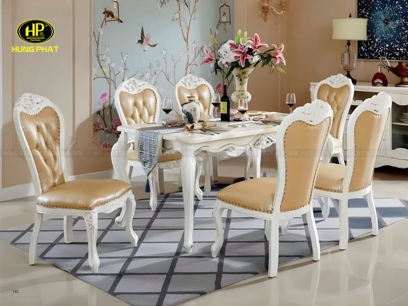 mẫu bàn ăn cổ điển h-985