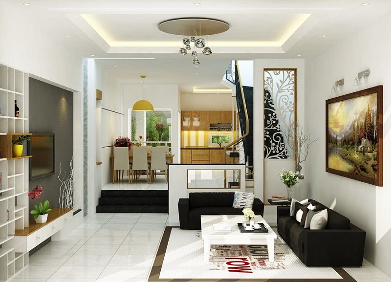 Top 10 mẫu nội thất phòng khách nhà phố hiện đại  Sài Gòn Vui