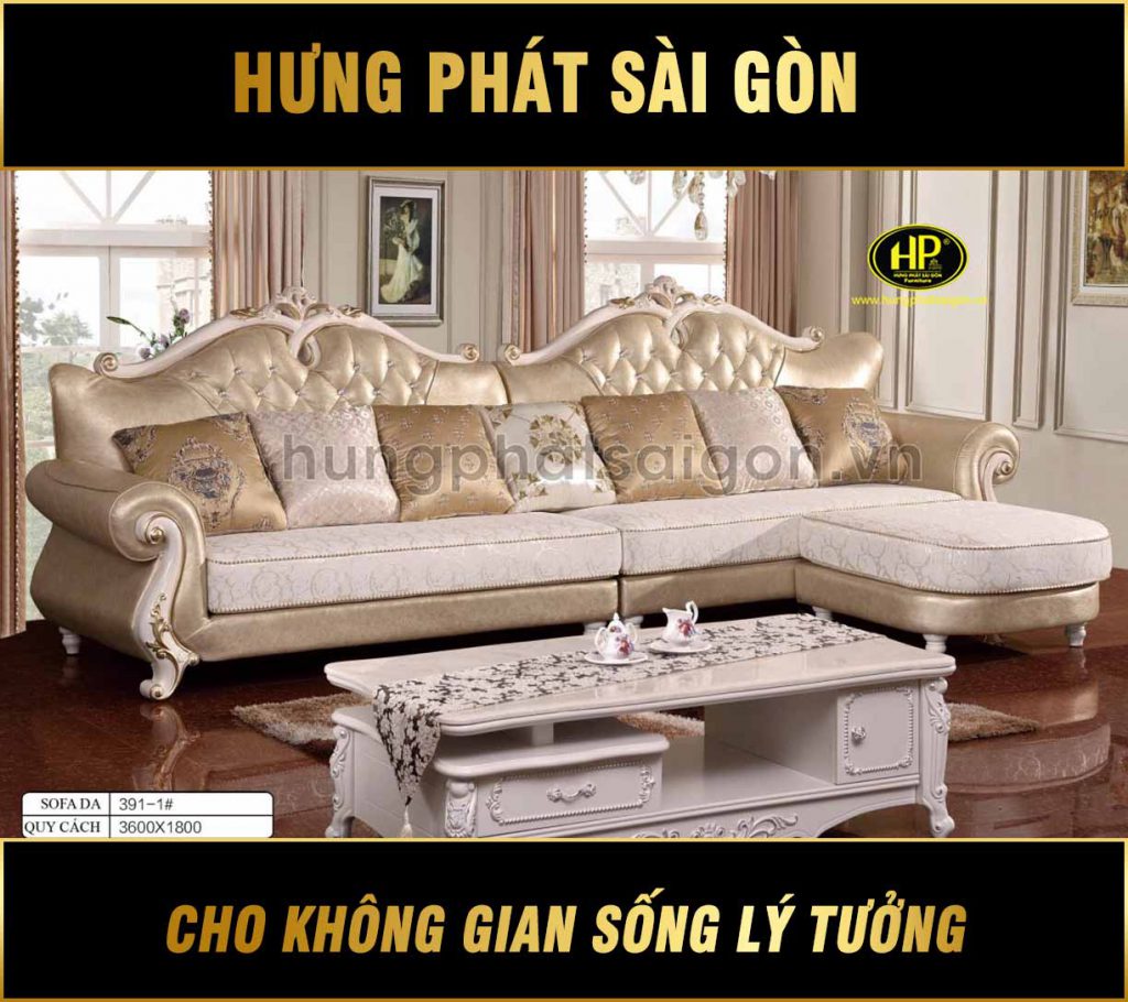 Sofa da tân cổ điển H-3391-1