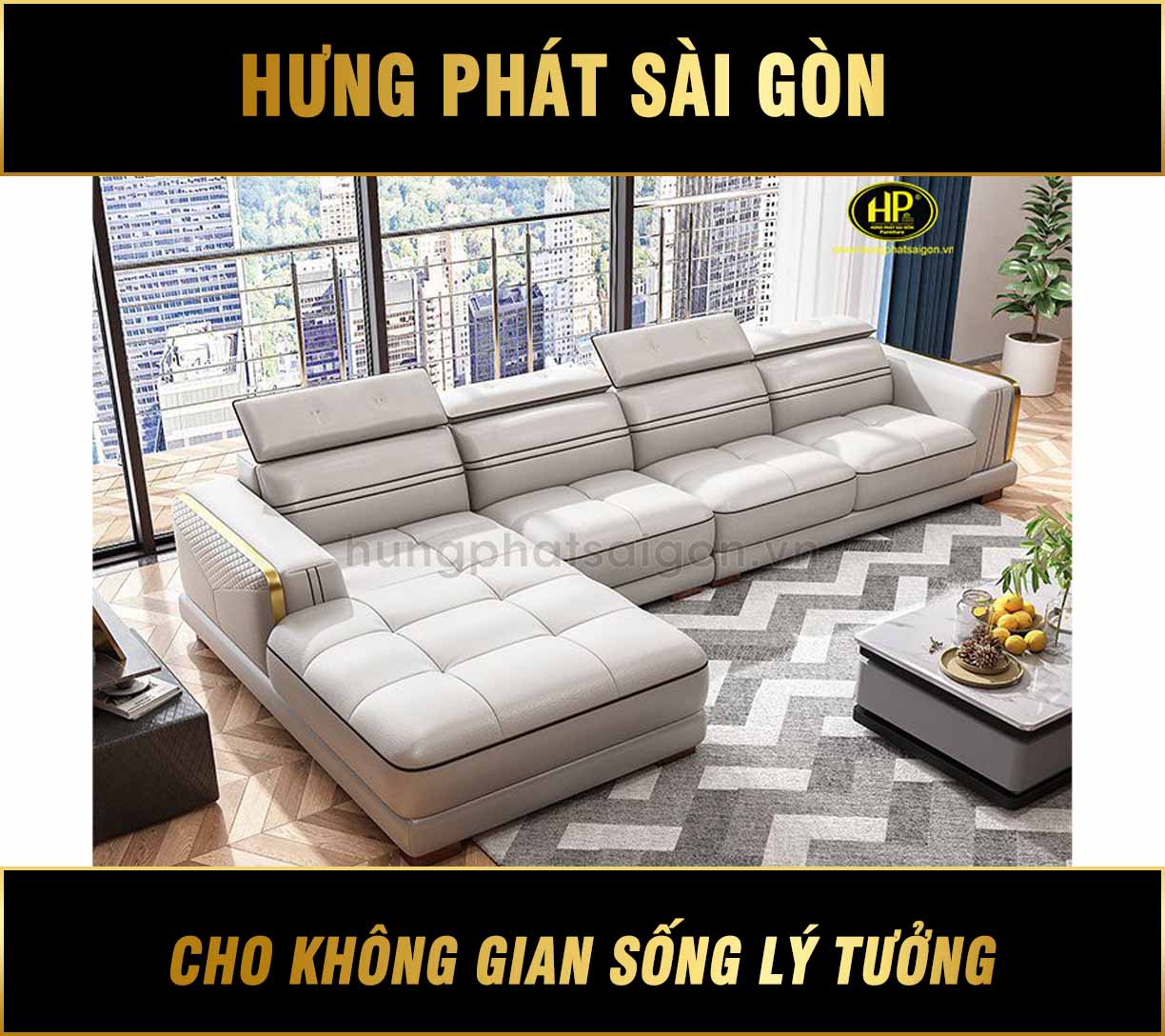 Sofa da phòng khách chung cư HD-64