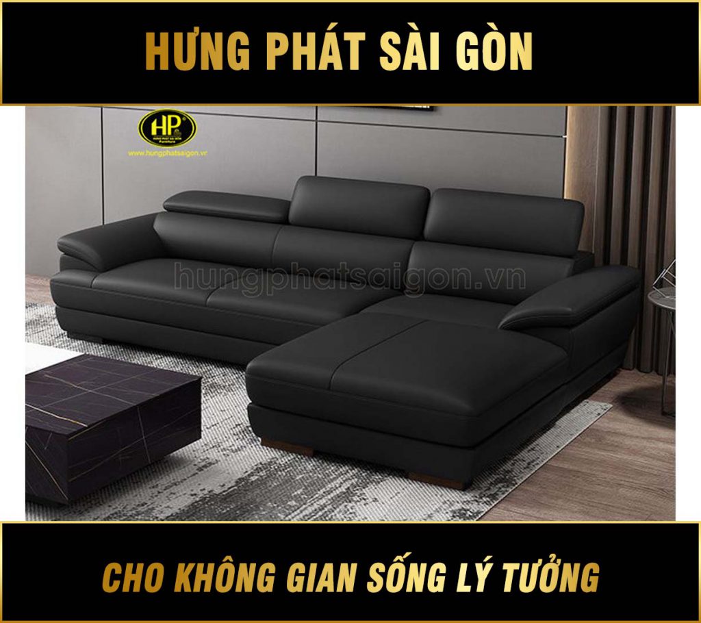 Sofa góc da cho phòng khách nhỏ HD-69