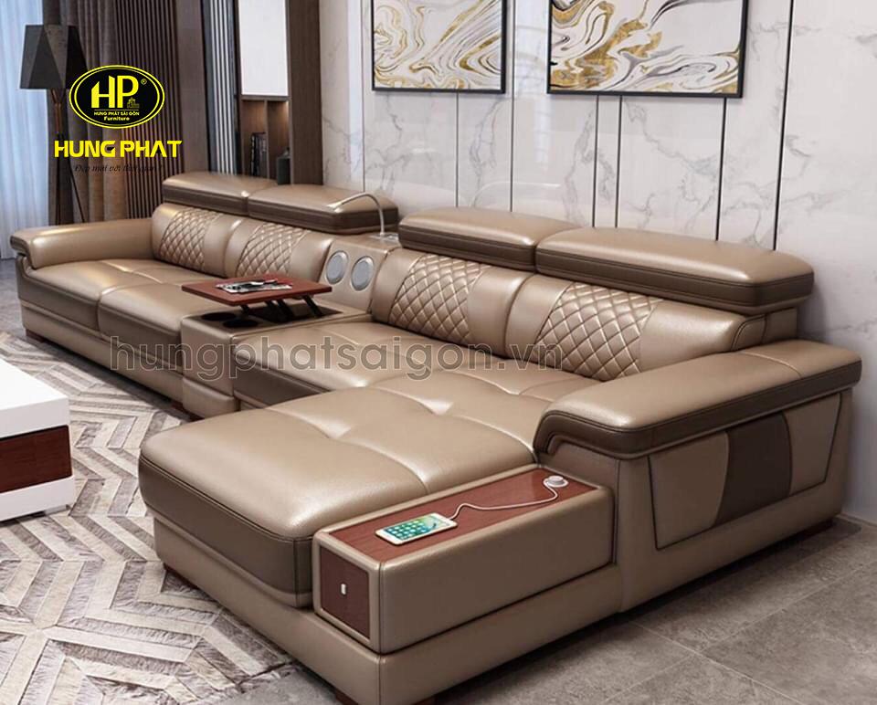 sofa cao bằng da hiện đại