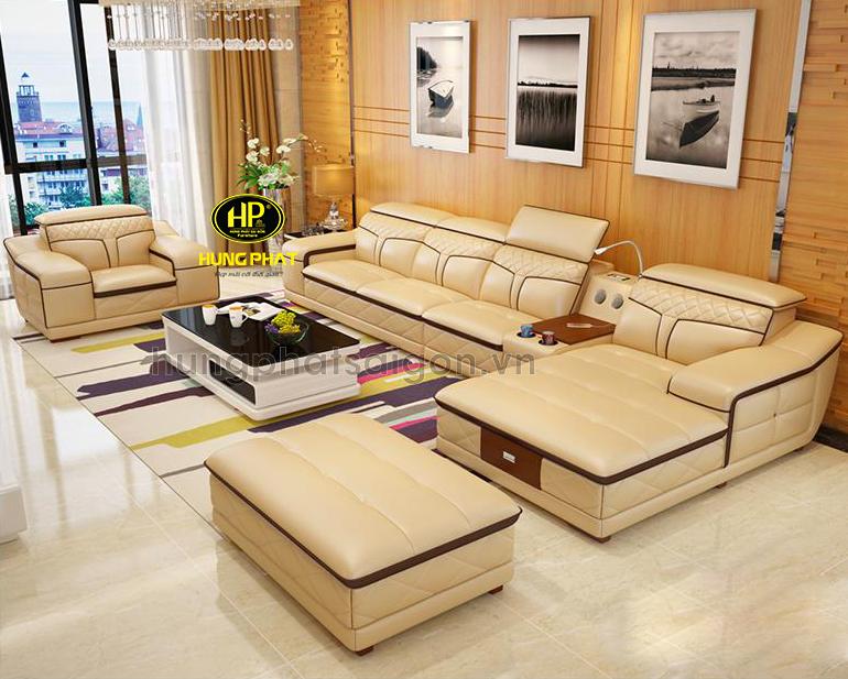 sofa cao bằng da hiện đại