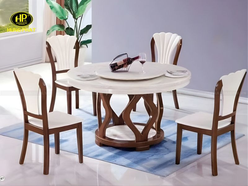 bộ bàn ăn tròn hiện đại sang trọng mc-108