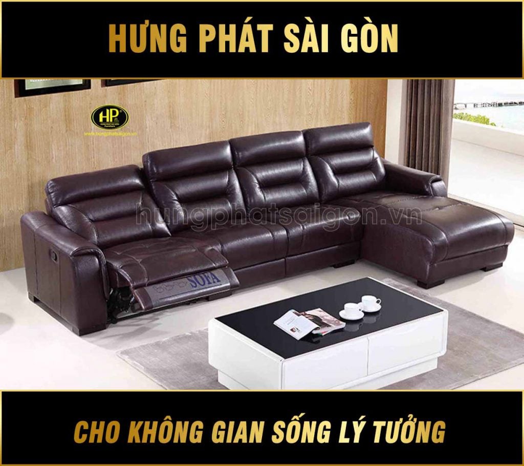 sofa da góc chữ L thư giãn NK-890 hungphatsaigon