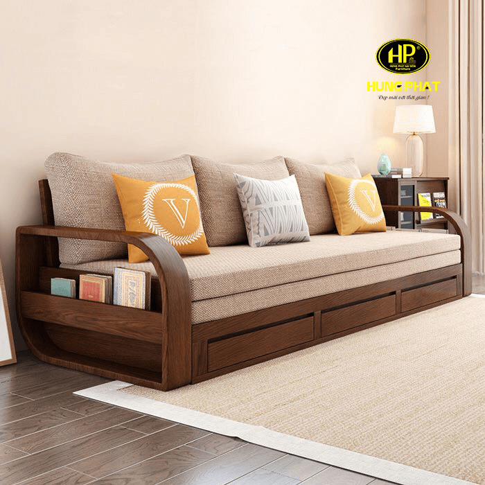 sofa giường gỗ hiện đại