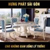Bàn ăn mặt đá tròn tân cổ điển phong cách hiện đại BA-23