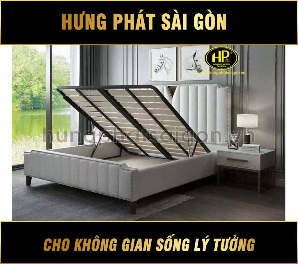 Mẫu giường da thiết kế sang trọng GD-11