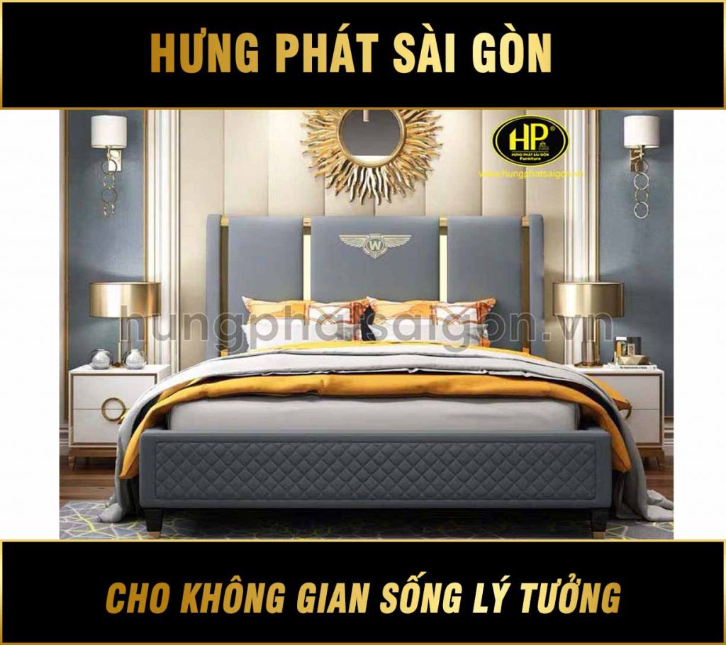 Mẫu thiết kế giường da kiểu vương gia GD-10