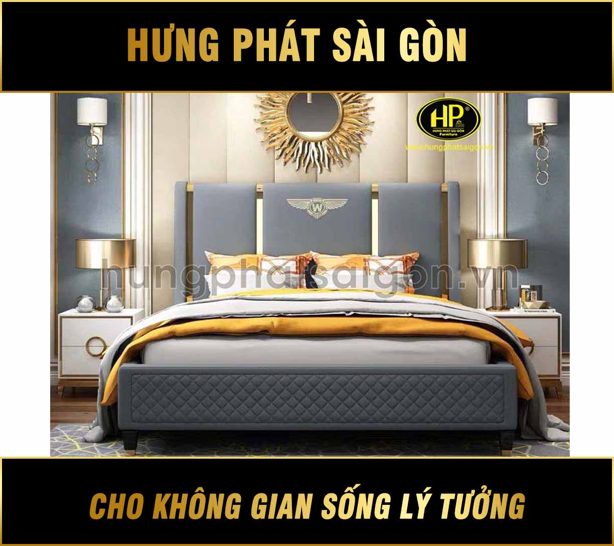 Mẫu thiết kế giường da kiểu vương gia GD-10