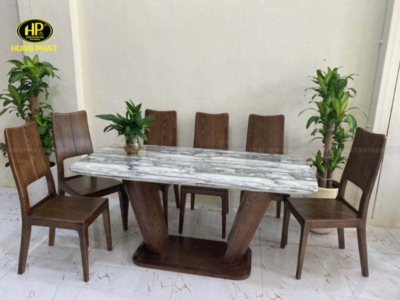bộ bàn ăn gỗ 6 ghế hiện đại ba-17