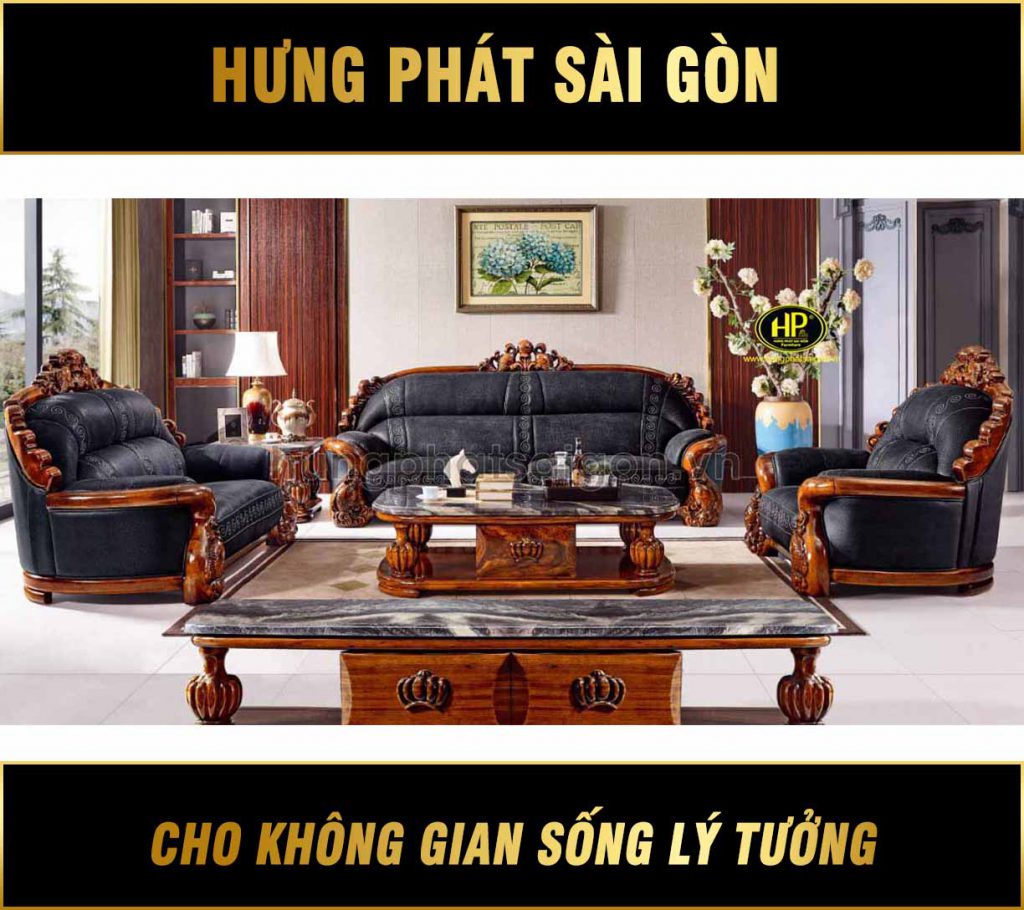 Ghế sofa tân cổ điển da bò Tây Ban Nha B02