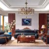sofa tân cổ điển gỗ mun b05