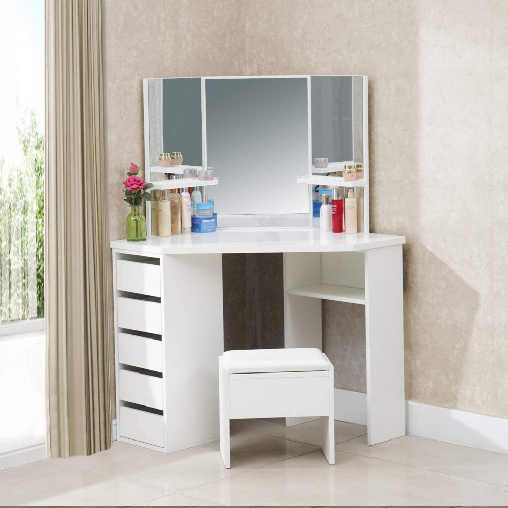 Bàn trang điểm giúp chị em sắp xếp mỹ phẩm ngăn nắp hơn